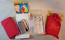 Rare Vintage Jon-E Hand Warmer Lot w/ Cases & Display Card Stainless Steel