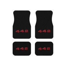 Thin Red Logo Oldsmobile 442 Set Of 4 Car Mats Muscle Car Gift