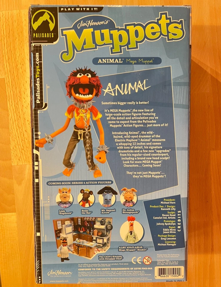 Figura de acción ANIMAL Mega Muppet Palisades Jim Henson's Muppets Drummer 12" NUEVA Foto 4 de 4
