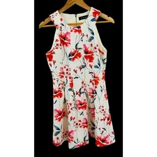 Ivanka Trump Floral Print Scuba Crepe Fit-And-Flare Dress Women's Size 8**