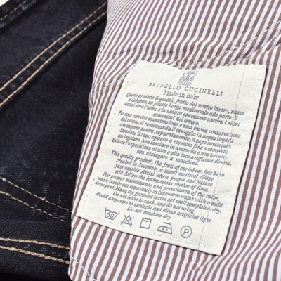 BRUNELLO CUCINELLI MEN'S TRADITIONAL FIT FIVE POCKET DENIM JEANS