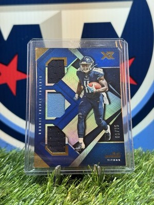 A.J. BROWN 2019 PANINI XR ROOKIE TRIPLE THREATS BLUE PATCH 01/75 #RTM-11 TF6
