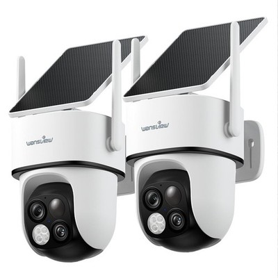 2X Wansview 2K Wireless Outdoor Dual-cam Solar Security Camera Motion Detection