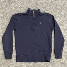 Polo Ralph Lauren 1/4 Zip Sweater Boys 7 Navy Blue Pullover Sweatshirt Pony Logo