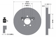 2x PAGID Bremsscheibe innenbelüftet Ø276mm für VW Polo AW1 BZ1 T-Cross C11