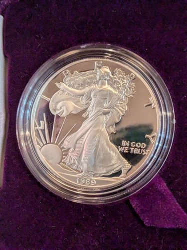 1989S Silver Eagle Cameo Proof in Original box and COA