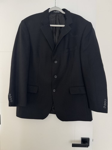 Andrew Fezza Blazer Men's Black Cashmere LambWool Blend 3 Button Sz. 43R - Picture 2 of 9