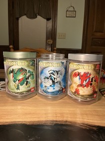 Lego Bionicles Lot If 3 (8563, 8564, 8565)  With Containers