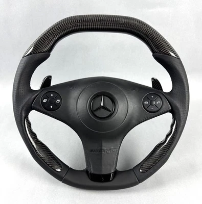 Sport Lenkrad Mercedes AMG Facelift Carbon Paddle SL R230 SLK R171 CLS W219 Neu - Bild 1 von 4