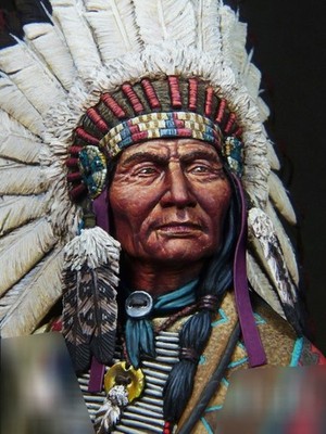Ca. 1/12...resin/harz figur...Sioux Chief, Little Big Horn, 1876...