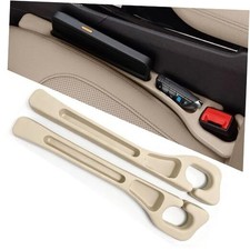 2PCS Universal Car Seat Gap Filler Organizer - No Drop Seat Guard with Beige