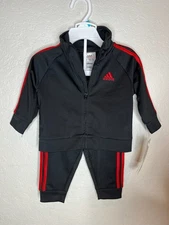 NEW NWT Boys Adidas Sweat Suit Jogger Pants Athletic Set Size 6 months 2 piece