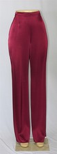 St John Knits Wide Leg Liquid Satin Pants Magenta Unhemmed Sz 6 NWOT