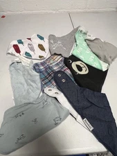 Lot of 8 Baby Boy Bibs- Various Brands & Colors Bazzle Baby