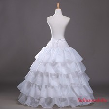 4 Hoop Crinoline Bridal Wedding Gown Slip Prom Underskirt Petticoat Elegant Chic