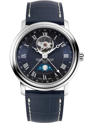 Frederique Constant FC-335MCNW4P26 Classic Moonphase Automatik 40mm Herren Bl...