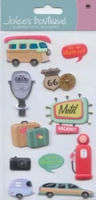 Jolee's Boutique Dimensional Stickers ~ Vacation ~ 12 Pc Motel Camera Luggage