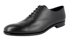 PRADA Artisan Saffiano Leather Oxford Dress Shoes - Black - NEW