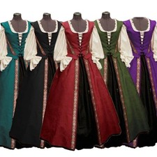 Women's Victorian Royal Palace Gown Long Skirt Queen Costume Stage Performance