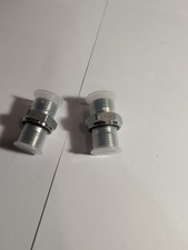 (2) Chinese Mini Excavator Fitting Hydraulic Din M14 X 1/4 Bspp Flat Rubber Ring