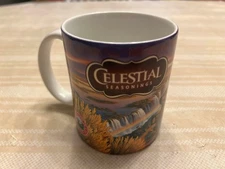 Vintage RARE Celestial Seasonings Tea Safari Coffee Cup Mug Tea Light Staining