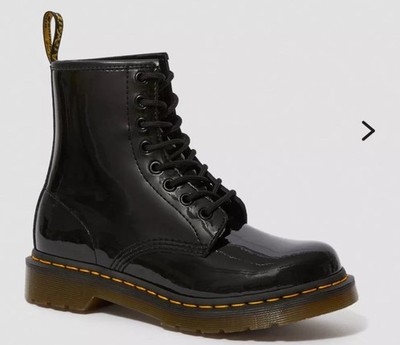 NEW Doc Dr Martens 1460 Goth Punk Grunge Y2K Patent Leather Lamper Black Boots 6