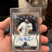 Max Anderson 1st 2023 Bowman Draft Chrome Prospect Auto #CDA-MA Tigers