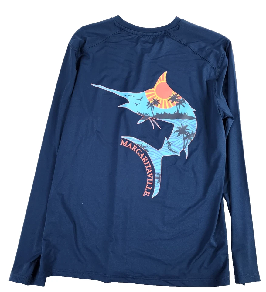 Margaritaville Men's L Navy Sun tee long sleeve Brand New W/tags MSRP $30.00 - Image 3 of 4