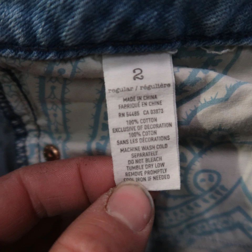 Pantalones de mezclilla American Eagle capri para mujer 2 azules Foto 4 de 4