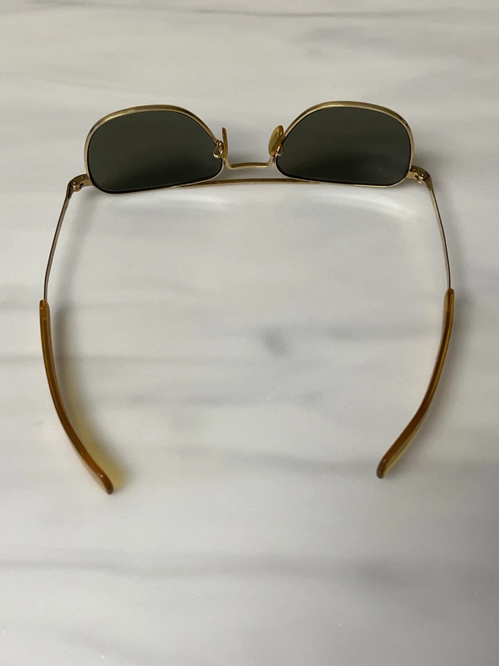 Gafas de sol American Optical AO Era de la Guerra de Vietnam Pilot 5 1/2 Dorado 1/10 12K GF VERDADERAS Foto 2 de 4