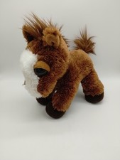Aurora Plush Dreamy Eyes Pony Prancer Horse Stuffed Farm Animal 10" Brown