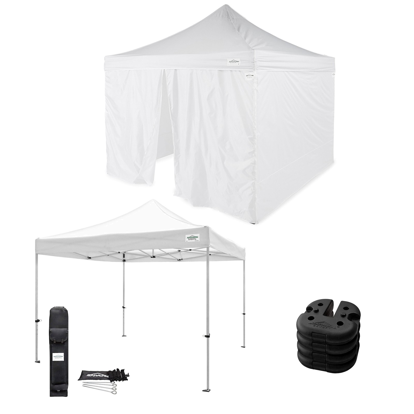 Sidewalls W/titanshade 10x10' Instant Canopy Kit  & 4 6lb. P