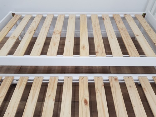 SINGLE BED FRAME Trundle Bed White Pine Bannister Headboard Slats FREE DELIVERY - Picture 7 of 20