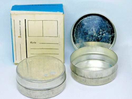 Tin Boxes SVEMA Black and White Reversible Film USSR 1972 Empty Soviet Vintage - Picture 3 of 8