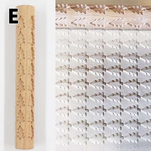 Solid Wooden Embossing Rolling Pin Mould Engraved Rod Baking Cookies Cake Roller - Picture 17 of 22