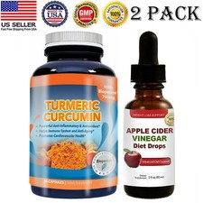 Turmeric Curcumin Immune Support Apple Cider Vinegar Weight Management 60ml