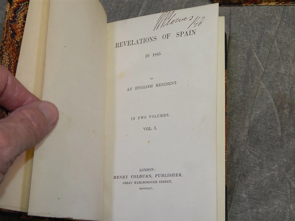 1845 Revelations of Spain in 1845 2 vol RARE 1st edition - Image 2 of 4