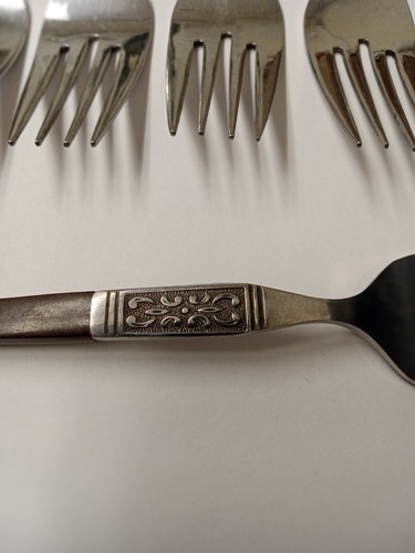 Interpur INR19 Stainless Flatware Brown Handle Japan Replacement Set of 14 H22C - Picture 3 of 8