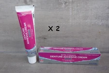 2 x Denture Adhesive Cream Original Extra Strength ~ No Zinc added ~ 2.4 oz/each