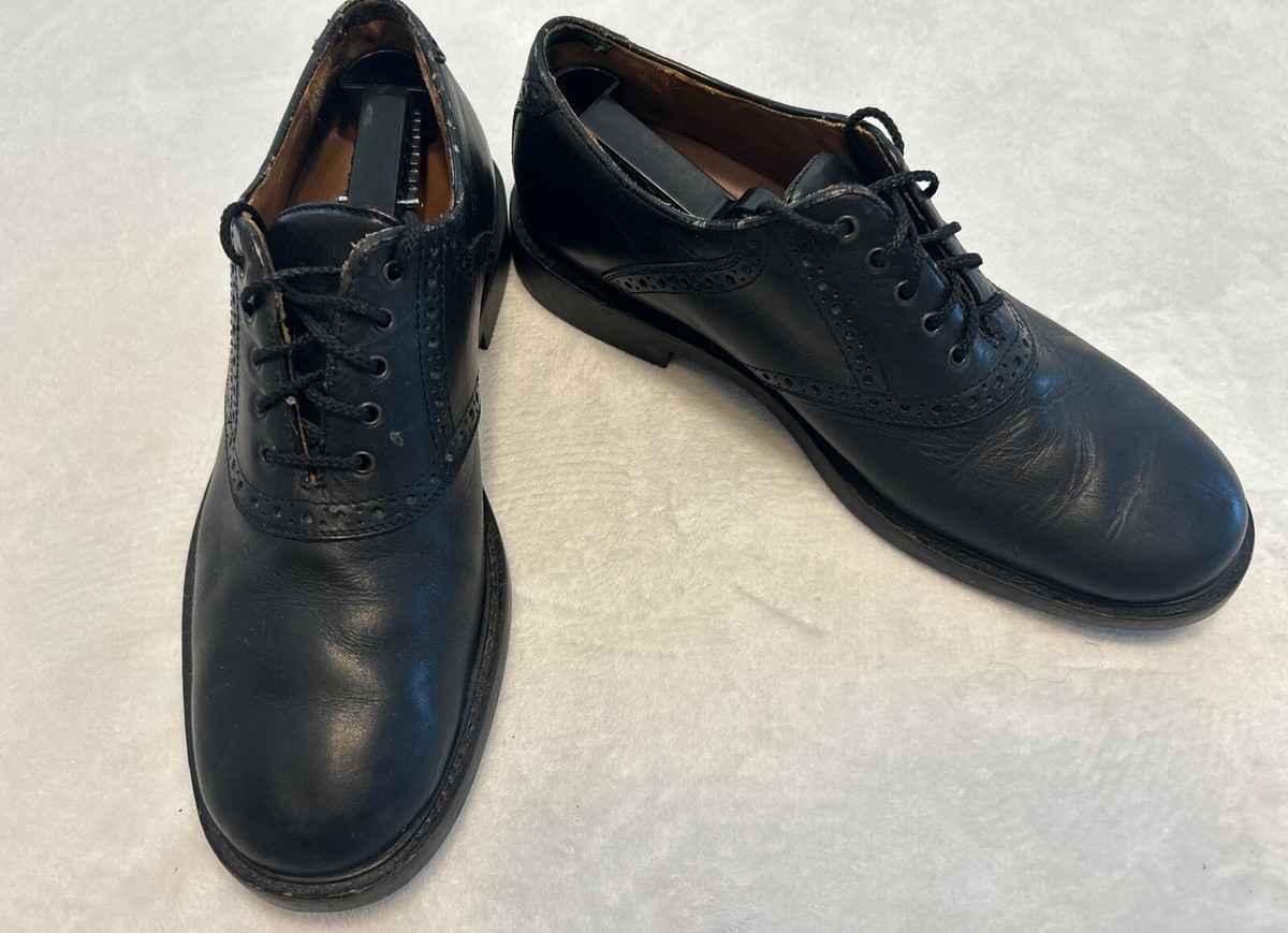 JOHNSTON & MURPHY DURST 20-1259 BLACK LEATHER SADDLE PLAIN TOE SHOES (10M) johnston-and-murphy-johnston-  main image 3