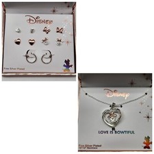 DISNEY Minnie Mouse Theme Silver Plated Jewelry Necklace or Earrings YOU PICK