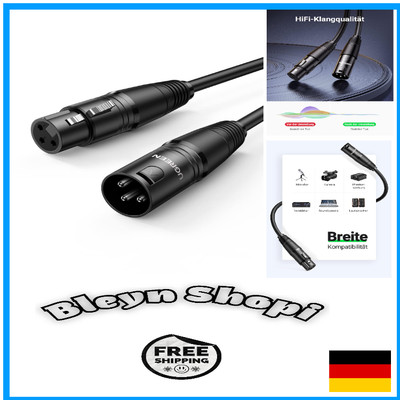 Premium High-Quality Microphonekabel XLR Männer/XLR Frauen Schwarz