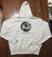 Aime Leon Dore ALD The ‘64 Hoodie Globe Unisphere Grey Hooded Sweatshirt Sz XXL