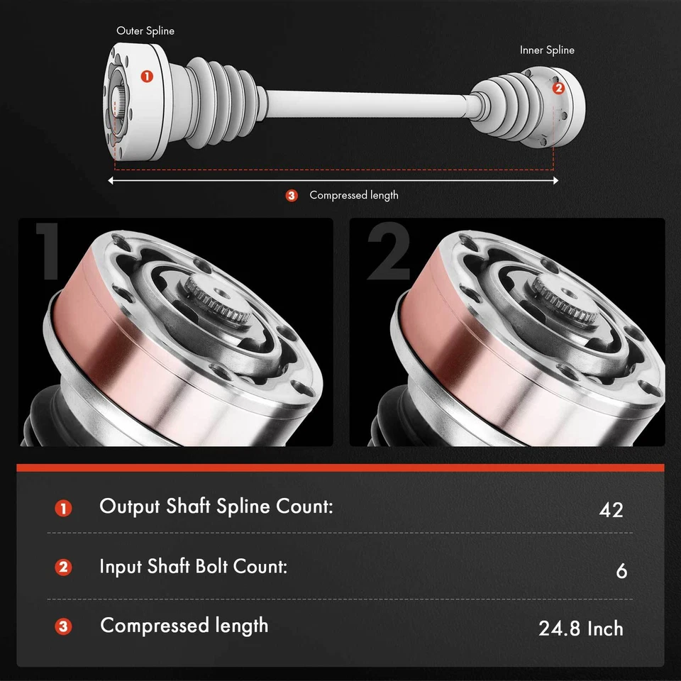 2x Conjunto de eje CV trasero izquierdo y derecho para Audi A4 Quattro 2009-2012 A5 Quattro Foto 2 de 4