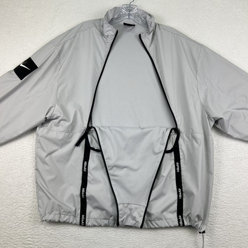 Nike Jacket Mens XL Air Gray Packable Pullover Windbreaker Pockets Reflective - Picture 4 of 15