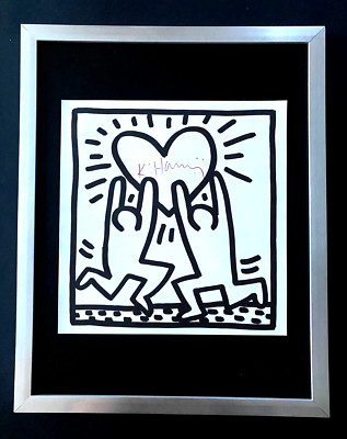  KEITH HARING + SIGNED VINTAGE PRINT FRAMED + BUY IT NOW!!