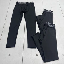 Telaleo Black 3 Pack Compression Leggings Youth Boys Size Large 12-13