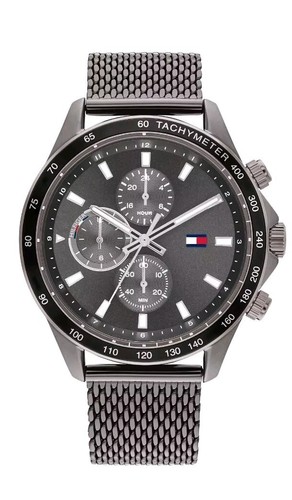 Tommy Hilfiger Men's Watch Miles Grey Dial Steel Mesh Bracelet Band 1792019 New