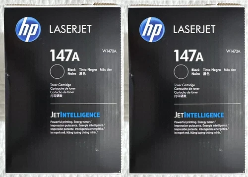 2 NEW ORIGINAL GENUINE FACTORY SEALED HP 147A W1470A TONER CARTRIDGES