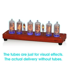 Vintage IN-14 Nixie Alarm Clock No Tubes USB Wooden Digital Clock IR Remote DIY